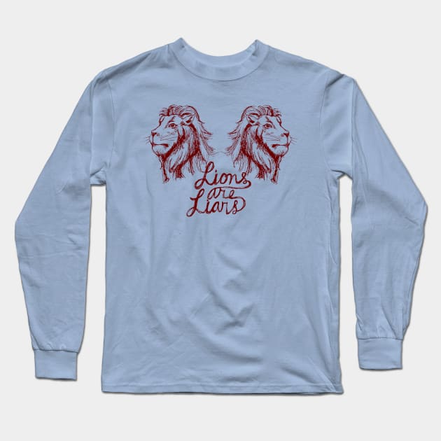 Lions Are Liars Long Sleeve T-Shirt by Tessa McSorley